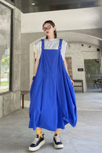 Load image into Gallery viewer, Slit Overall Dress with Pockets