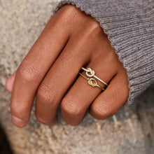 Load image into Gallery viewer, 925 Sterling Silver Double-Layered Knot Ring