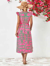 Load image into Gallery viewer, Floral V-Neck Cap Sleeve Dress