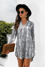 Load image into Gallery viewer, Animal Print V-Neck Asymmetrical Dress