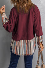 Load image into Gallery viewer, Striped Frayed Hem Corduroy Jacket