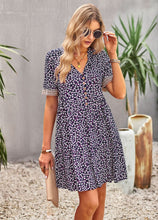 Load image into Gallery viewer, Floral Buttoned Puff Sleeve Dress