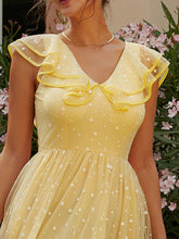 Load image into Gallery viewer, Polka Dot Rhinestone Detail Ruffled Tulle Dress