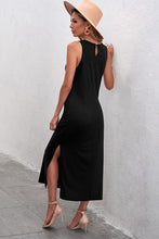 Load image into Gallery viewer, Side Slit Sleeveless Midi Dress