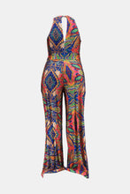 Load image into Gallery viewer, Plus Size Printed Tie Waist Jumpsuit with Pockets