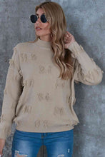 Load image into Gallery viewer, Mock Neck Frayed Trim Sweater
