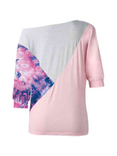 Load image into Gallery viewer, Color Block Three-Quarter Sleeve Blouse