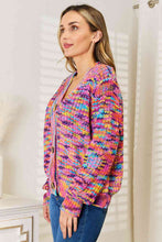 Load image into Gallery viewer, Woven Right V-Neck Long Sleeve Cardigan