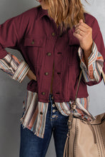 Load image into Gallery viewer, Striped Frayed Hem Corduroy Jacket