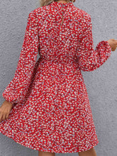 Load image into Gallery viewer, Floral Mock Neck Long Sleeve Dress