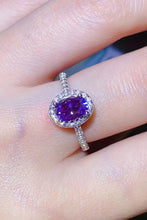 Load image into Gallery viewer, 925 Sterling Silver 1 Carat Purple Moissanite Ring