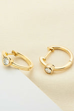 Load image into Gallery viewer, 18k Gold-Plated Inlaid Moissanite Huggie Earrings