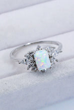 Load image into Gallery viewer, 925 Sterling Silver Zircon and Opal Ring