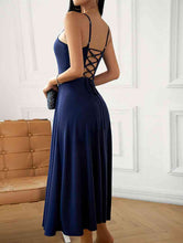 Load image into Gallery viewer, Spaghetti Strap Lace-Up Dress