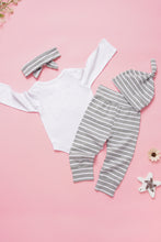 Load image into Gallery viewer, Baby Girls Letter Print Onesie and Striped Pants Set