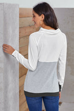 Load image into Gallery viewer, Color Block Raglan Sleeve Drawstring Sweatshirt