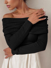 Load image into Gallery viewer, Off-Shoulder Long Sleeve Sweater