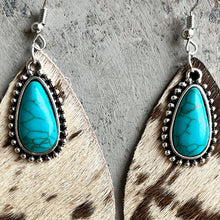 Load image into Gallery viewer, Artificial Turquoise Teardrop Earrings