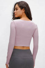 Load image into Gallery viewer, Long Sleeve Cropped Top With Sports Strap
