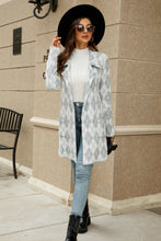 Load image into Gallery viewer, Printed Open Front Lapel Collar Cardigan with Pockets