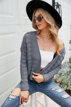 Load image into Gallery viewer, Open Front Cuffed Cropped Cardigan