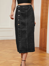 Load image into Gallery viewer, Button Down Denim Skirt