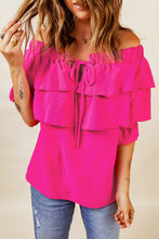 Load image into Gallery viewer, Tied Off-Shoulder Layered Blouse