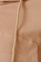 Load image into Gallery viewer, Waffle-Knit Drawstring Zip Up Hoodie