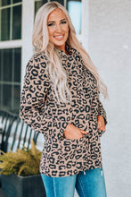 Load image into Gallery viewer, Leopard Drawstring Waist Jacket with Pockets