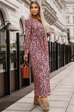 Load image into Gallery viewer, Printed V-Neck Long Sleeve Maxi Dress