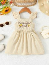 Load image into Gallery viewer, BEAUTIFUL GIRL Embroidered Graphic Square Neck Dress