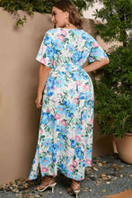Load image into Gallery viewer, Plus Size Tied Surplice Short Sleeve Maxi Dress