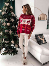 Load image into Gallery viewer, Reindeer Round Neck Sweater