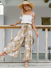 Load image into Gallery viewer, Floral Tie-Waist Split Culottes