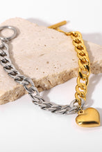 Load image into Gallery viewer, Chain Heart Charm Bracelet