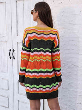 Load image into Gallery viewer, Openwork Round Neck Sweater Dress
