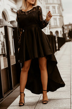 Load image into Gallery viewer, Spliced Lace High-Low Long Sleeve Dress