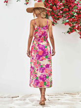 Load image into Gallery viewer, Printed Spaghetti Strap Front Slit Dress