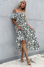 Load image into Gallery viewer, Floral Slit Off-Shoulder Midi Dress