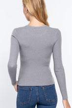 Load image into Gallery viewer, ACTIVE BASIC Full Size Ribbed Round Neck Long Sleeve Knit Top
