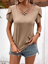 Load image into Gallery viewer, Strappy V-Neck Petal Sleeve Top