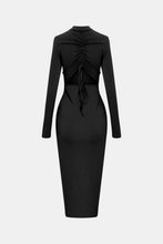 Load image into Gallery viewer, Zip Up Cutout Drawstring Detail Dress