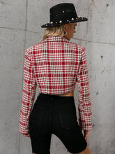 Load image into Gallery viewer, Patterned Button Front Cropped Blazer