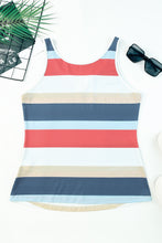 Load image into Gallery viewer, Striped Notched Neck Tank
