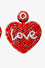 Load image into Gallery viewer, LOVE Beaded Heart Earrings