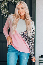 Load image into Gallery viewer, Leopard Color Block Spliced Top