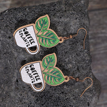 Load image into Gallery viewer, Wooden Alloy Dangle Earrings