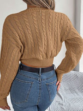 Load image into Gallery viewer, Twisted Cable-Knit V-Neck Sweater