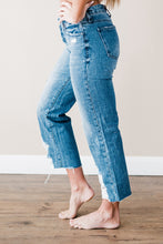 Load image into Gallery viewer, Special A Cropped Mid Rise Distressed Straight Jeans