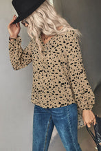 Load image into Gallery viewer, Animal Print V-Neck High-Low Blouse